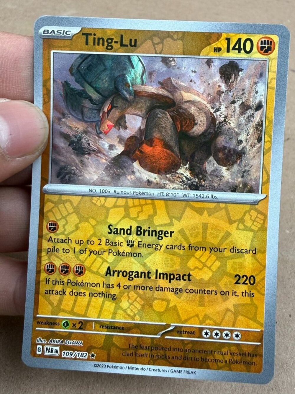 Pre-Owned Ting-Lu 109/182 Paradox Rift Pokémon TCG Card